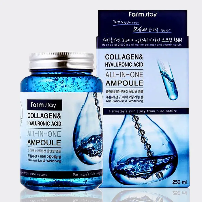 آمپول کلاژن و هیالورونیک اسید فارم استی حجم 250 میل مدل collagen & hyaluronic acid all in one ampule