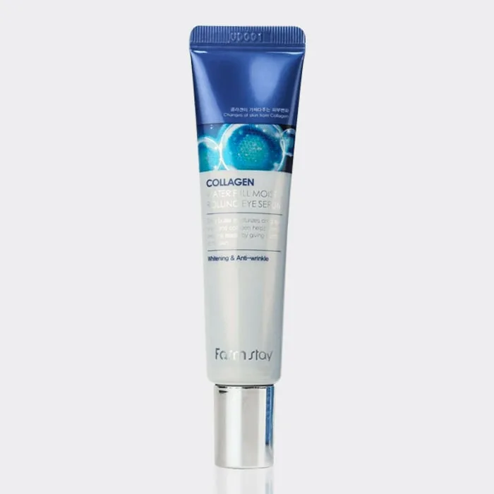 سرم رولی آبرسان و کلاژن ساز دور چشم فارم استی حجم 25 میل مدل Collagen Water full Moist Rolling Eye Serum