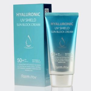 کرم ضد آفتاب آبرسان فارم استی SPF50 حجم 70 گرم مدل Farm Stay Hyaluronic UV Shield Sun Block Cream