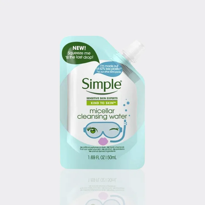میسلارواتر آرایش پاک کن سیمپل 50 میل مدل Micellar cleansing water Pouch