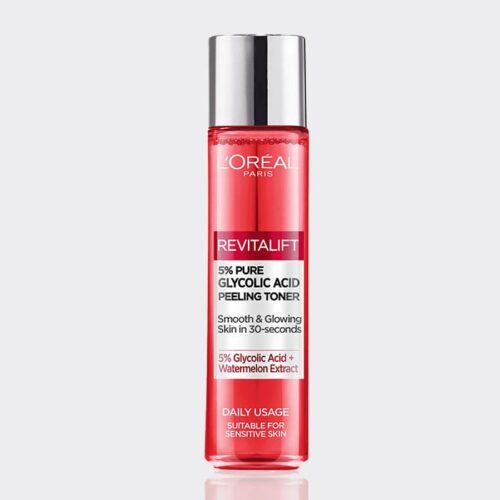 تونر روشن کننده و ضدلک گلایکولیک اسید لورآل مدل L'Oréal Revitalift 5% Pure Glycolic acid Pelling Toner