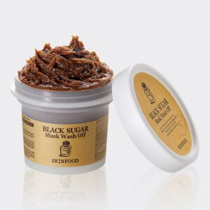 ماسک شکر سیاه اسکین فود مدل SKINFOOD Black Sugar Mask Wash Off
