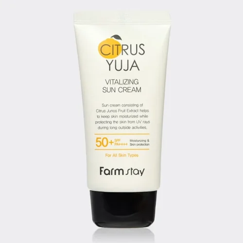 1-farm-stay-yuja-sun-cream-min ضد آفتاب ضدلک و تسکین دهنده یوجا فارم استی 50 میل