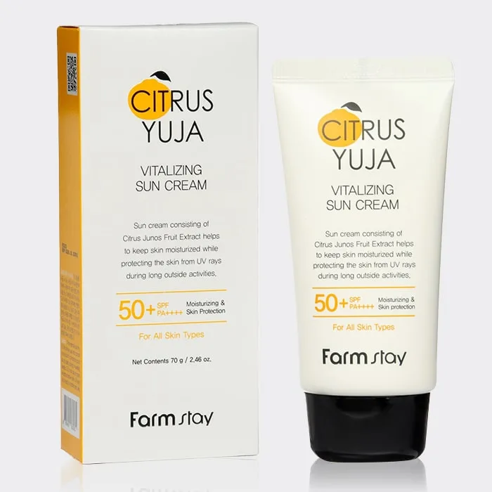 2-farm-stay-yuja-sun-cream-min ضد آفتاب ضدلک و تسکین دهنده یوجا فارم استی 50 میل