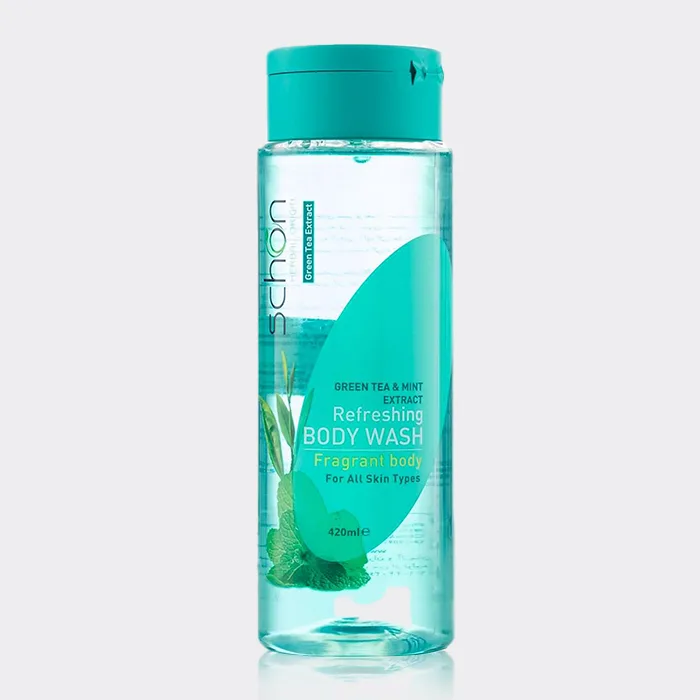 1-schon-green-tea-&-mint-body-wash شامپو بدن چای سبز و نعناع شون