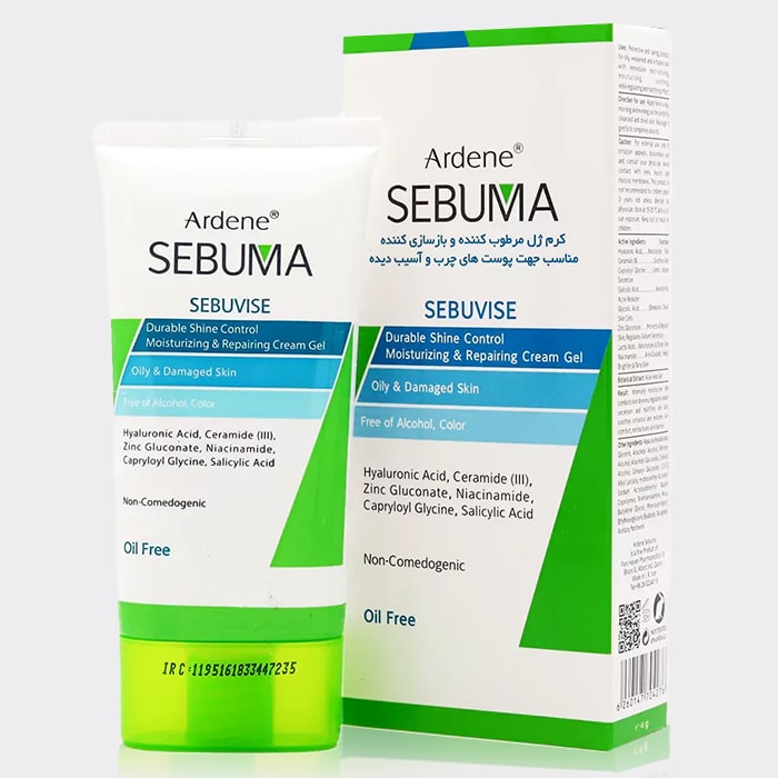 2-arden-sebuma-sebuvise-cream کرم ژل مرطوب کننده و ترمیم کننده سبوویس آردن سبوما