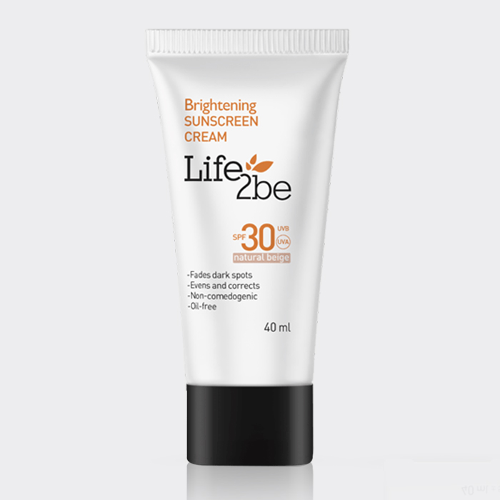 1-life-to-be-brightening-sunscreen-cream کرم ضد آفتاب رنگی لایف تو بی