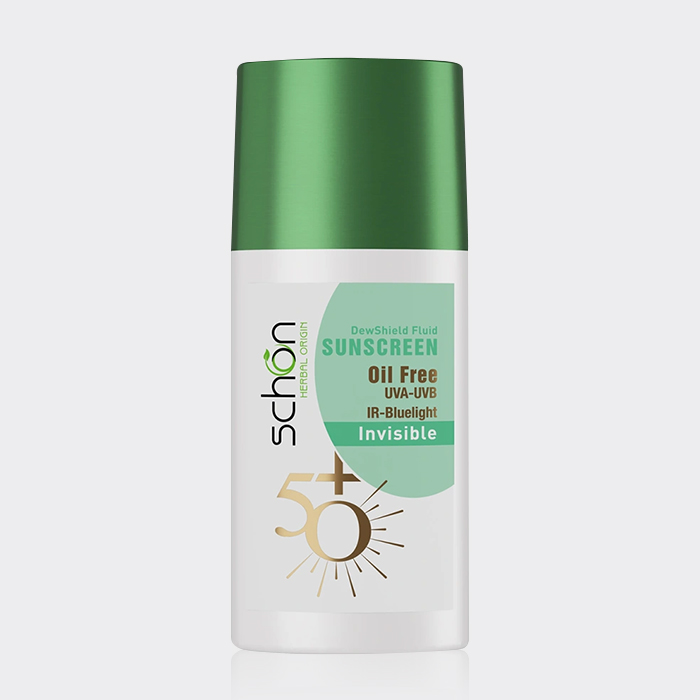 1-schon-dewshield-sunscreen-fluid فلوئید ضد آفتاب بی رنگ دیوشیلد شون