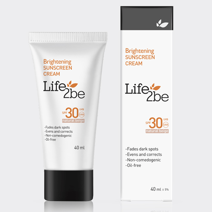 2-life-to-be-brightening-sunscreen-cream کرم ضد آفتاب رنگی لایف تو بی