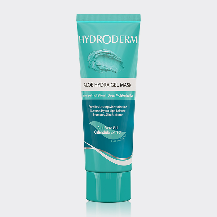 1-hydroderm-aloe-hydra-gel-mask ژل ماسک آبرسان آلوئهورا و کالاندولا هیدرودرم