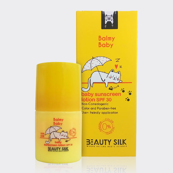 2-beauty-silk-baby-sunscreen لوسیون ضد آفتاب کودک بیوتی سیلک