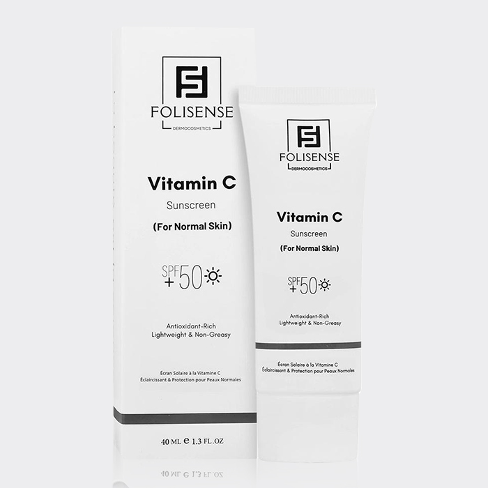 2-folisense-vitamin-c-sunscreen-normal کرم ضد آفتاب روشن کننده ویتامین سی فولیسنس