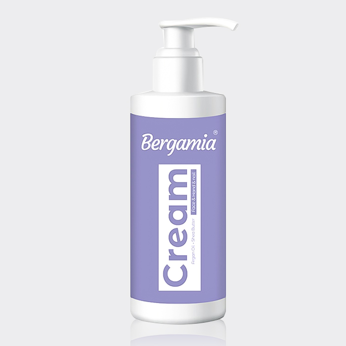 1-bergamia-face-hand-nail-moisturizing کرم مرطوب کننده آرگان و شی باتر برگامیا
