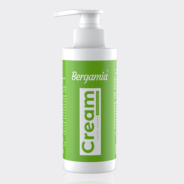 1-bergamia-moisturising-face-hand-nail-sheabutter کرم مرطوب کننده روغن کتان و شی باتر برگامیا
