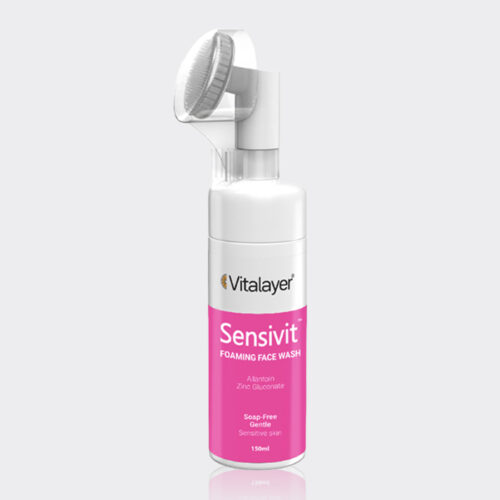 1-vitalayer-sensivit-foam-face-wash فوم شستشو براش دار سنسیویت ویتالیر Vitalayer Sensivit Foaming Face Wash 200ml