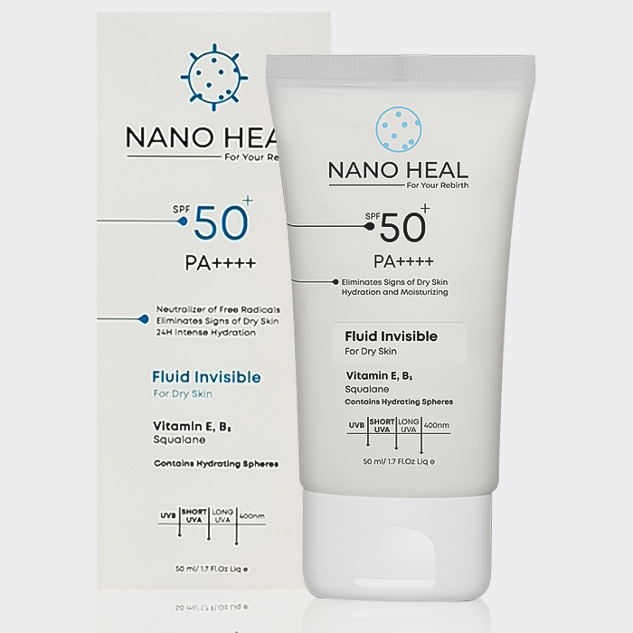 2-nano-heal-dry-sunscreen فلوئید ضد آفتاب پوست خشک نانو هیل