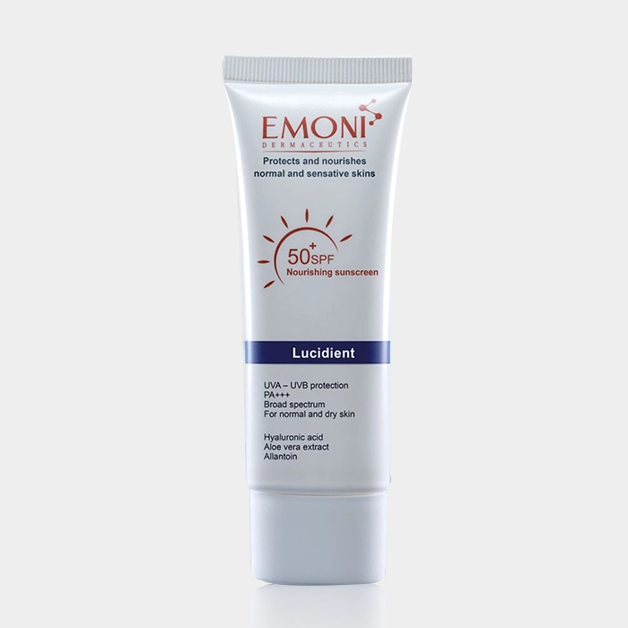 1-emoni lucidient sunscreen copy کرم ضد آفتاب پوست خشک لوسیدینت امونی