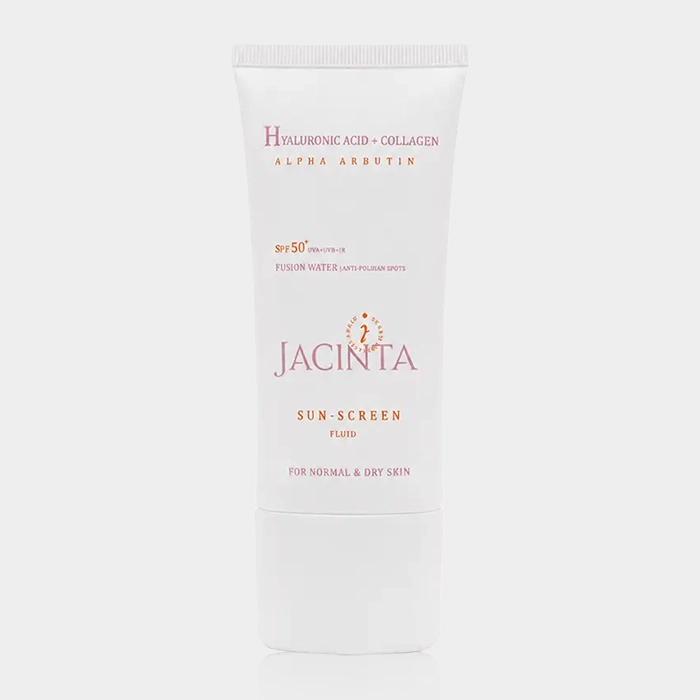 1-jacinta sunscreen dry skin copy فلوئید ضد آفتاب روشن کننده پوست خشک ژاکینتا
