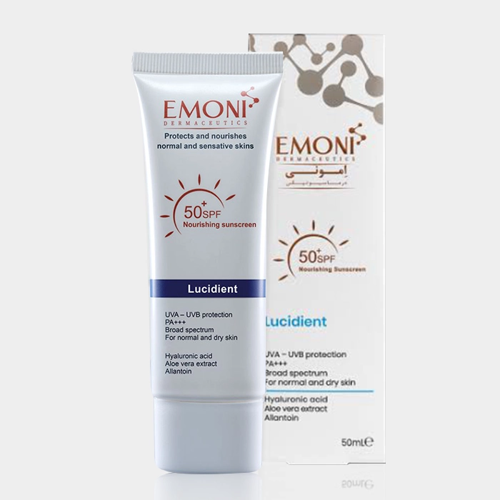 2-emoni lucidient sunscreen copy کرم ضد آفتاب پوست خشک لوسیدینت امونی