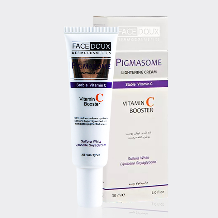 2-facedoux-pigmasome-vitamin-c-booster کرم ضد لک و روشن کننده ویتامین سی پیگمازوم فیس دوکس