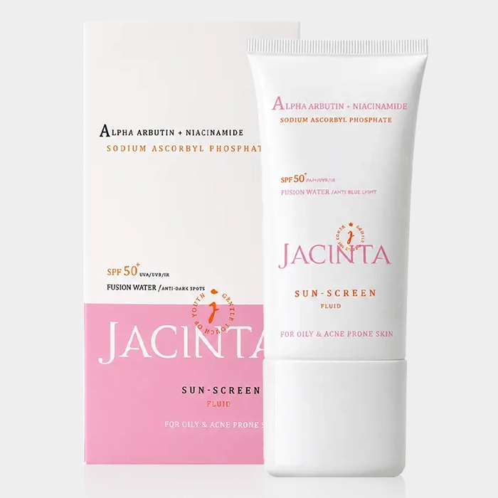 2-jacinta sunscreen oily skin copy فلوئید ضد آفتاب روشن کننده پوست چرب ژاکینتا
