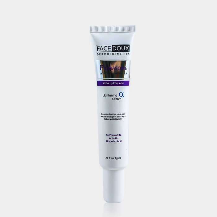 1-facedoux pigmasomenta lightening alpha cream copy کرم ضد لک و روشن کننده آلفا پیگمازوم فیس دوکس