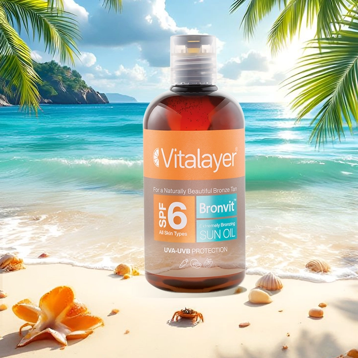 روغن آفتاب برنز کننده برن ویت ویتالیر SPF6 صورت و بدن