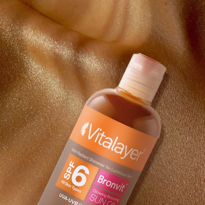 روغن آفتاب برنزه کننده اکلیلی برن ویت ویتالیر SPF 6 مناسب صورت و بدن