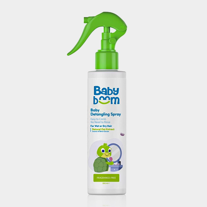 1-babyboom baby detangling spray copy اسپری براق کننده و باز کننده گره موی کودک بیبی بوم