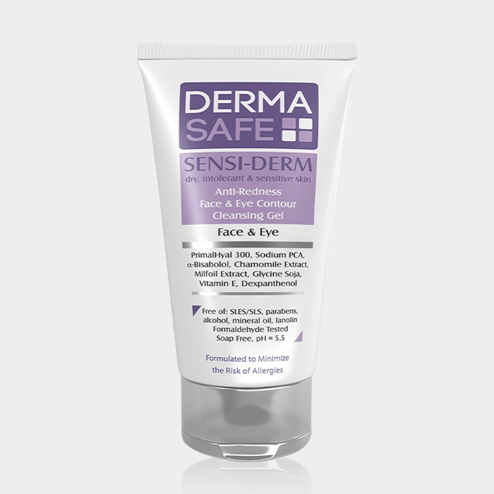 1-dermasafe sensi derm face and eye cleansing gel copy ژل شستشو پوست حساس سنسی درم درماسیف