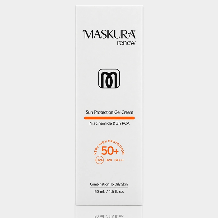 2-maskura sun gel cream niacinamid copy کرم ژل ضد آفتاب پوست چرب ماسکورا