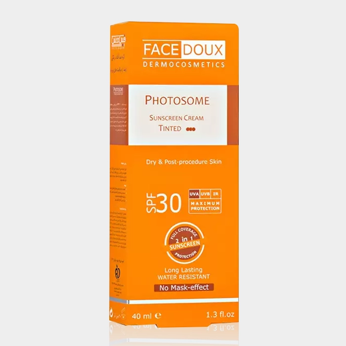 box-facedoux photosome tinted dry skin copy کرم ضد آفتاب رنگی پوست خشک فتوزوم فیس دوکس
