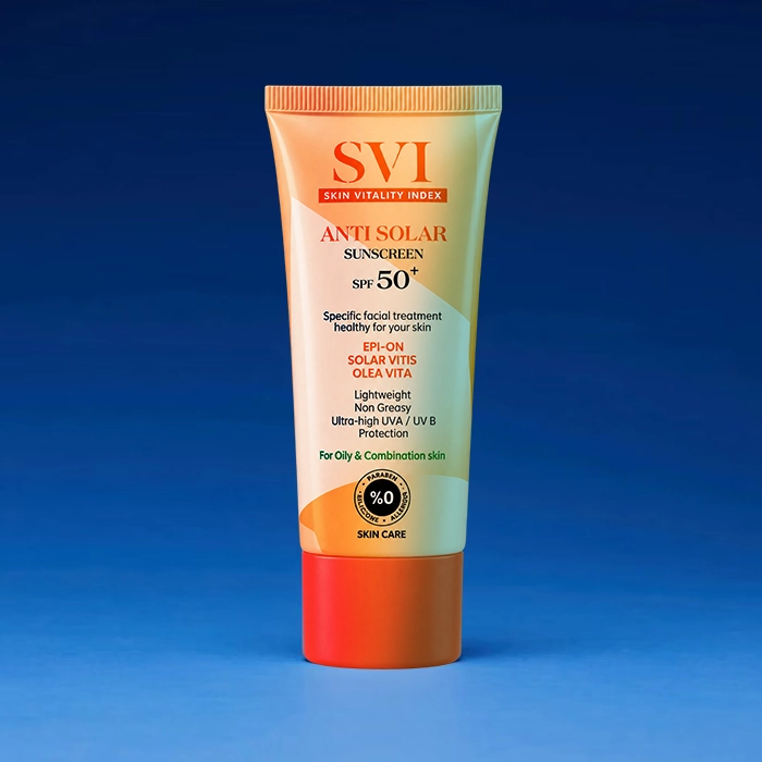 کرم ضد آفتاب پوست چرب اس وی آی SPF50 بدون رنگ