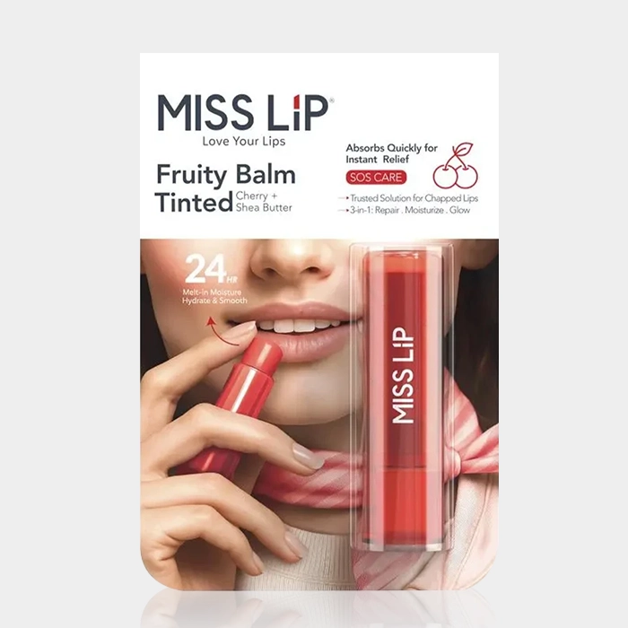 1-miss lip cherry copy بالم لب رنگی گیلاس میس لیپ Miss Lip Tinted Chery Lip Balm 4.8g