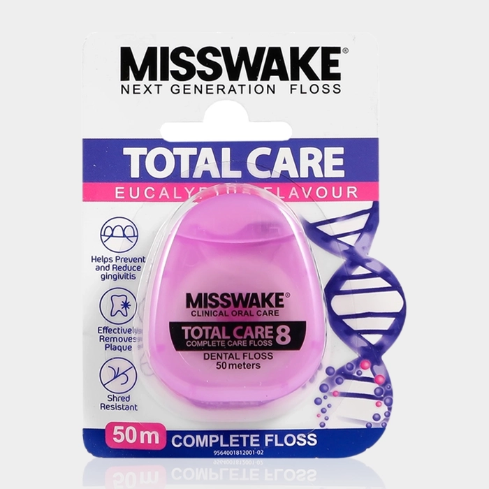 1-misswake total care dental floss copy نخ دندان توتال کر 8 میسویک ۵۰ متری
