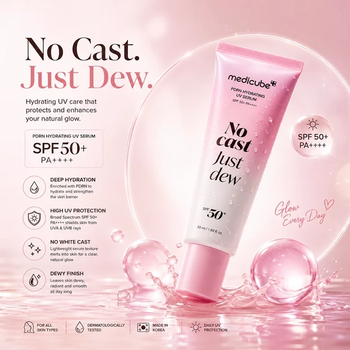 سرم ضد آفتاب آبرسان Medicube PDRN Hydrating UV Sun Serum بدون رد سفیدی
