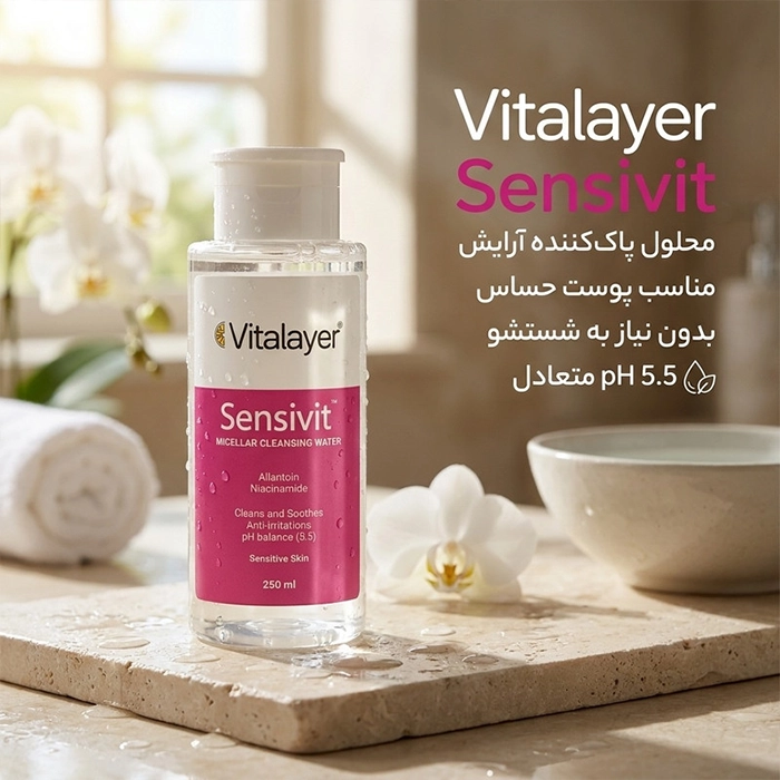 میسلار واتر Sensi Vit ویتالیر مناسب پوست حساس و مستعد رزاسه